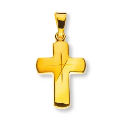 Anhänger Kreuz Gelbgold 750, 23x12mm