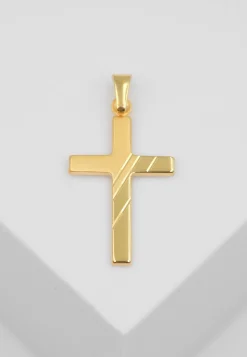 Anhänger Kreuz Gelbgold 750, 26x14mm