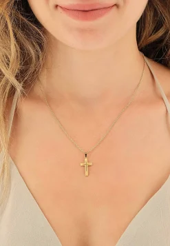 Anhänger Kreuz Gelbgold 750, 25x12mm