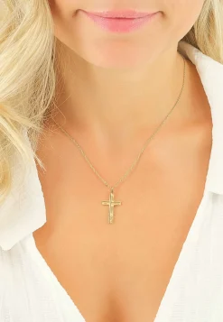 Anhänger Kreuz Gelbgold 750, 27x14mm