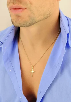 Anhänger Kreuz Gelbgold 750, 32x16mm