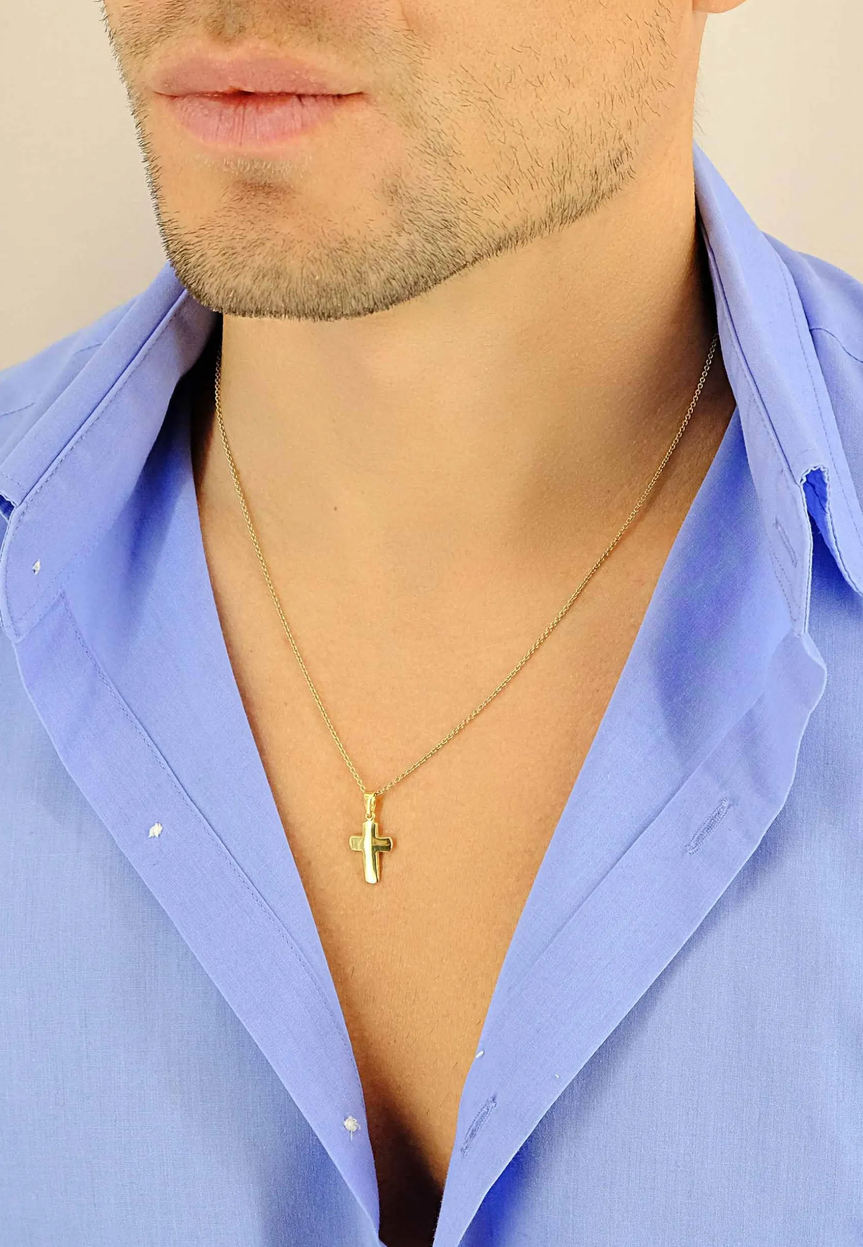 Anhänger Kreuz Gelbgold 750, 23x11mm