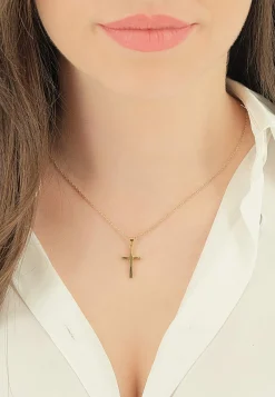 Anhänger Kreuz Gelbgold 750, 24x12mm