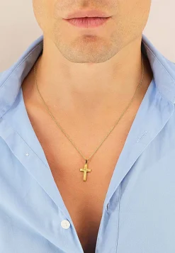 Anhänger Kreuz Gelbgold 750, 25x12mm