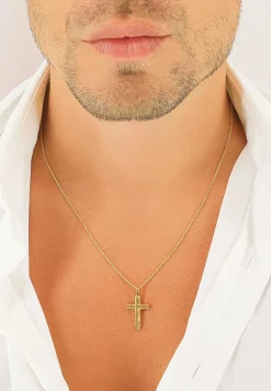 Anhänger Kreuz Gelbgold 750, 27x14mm