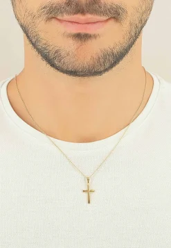 Anhänger Kreuz Gelbgold 750, 24x12mm