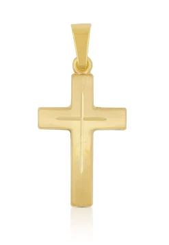 Anhänger Kreuz Gelbgold 750, 25x12mm