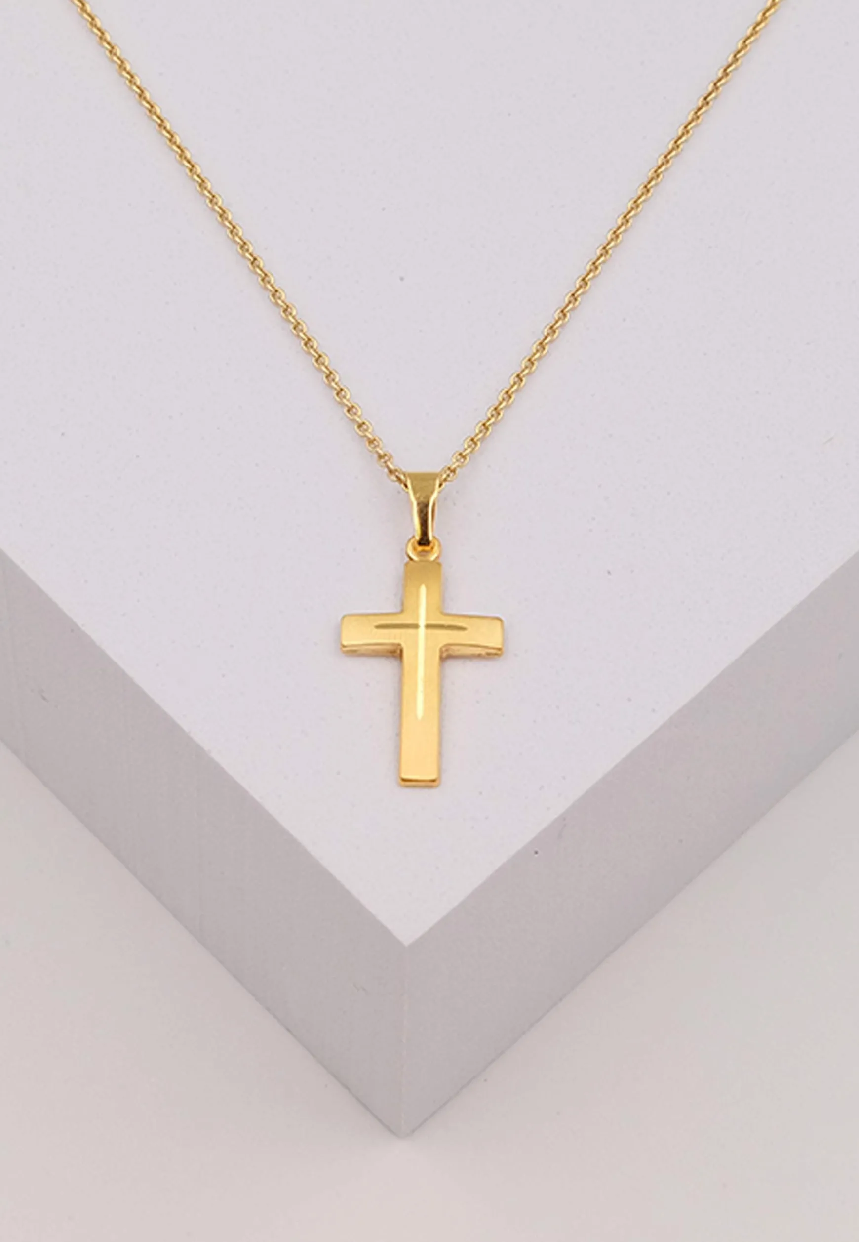 Anhänger Kreuz Gelbgold 750, 25x12mm