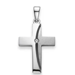 Anhänger Kreuz Silber 925 Zirkonia, 28x15mm