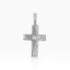 Anhänger Kreuz Weissgold 750 Diamant 0.025ct. 22x11mm