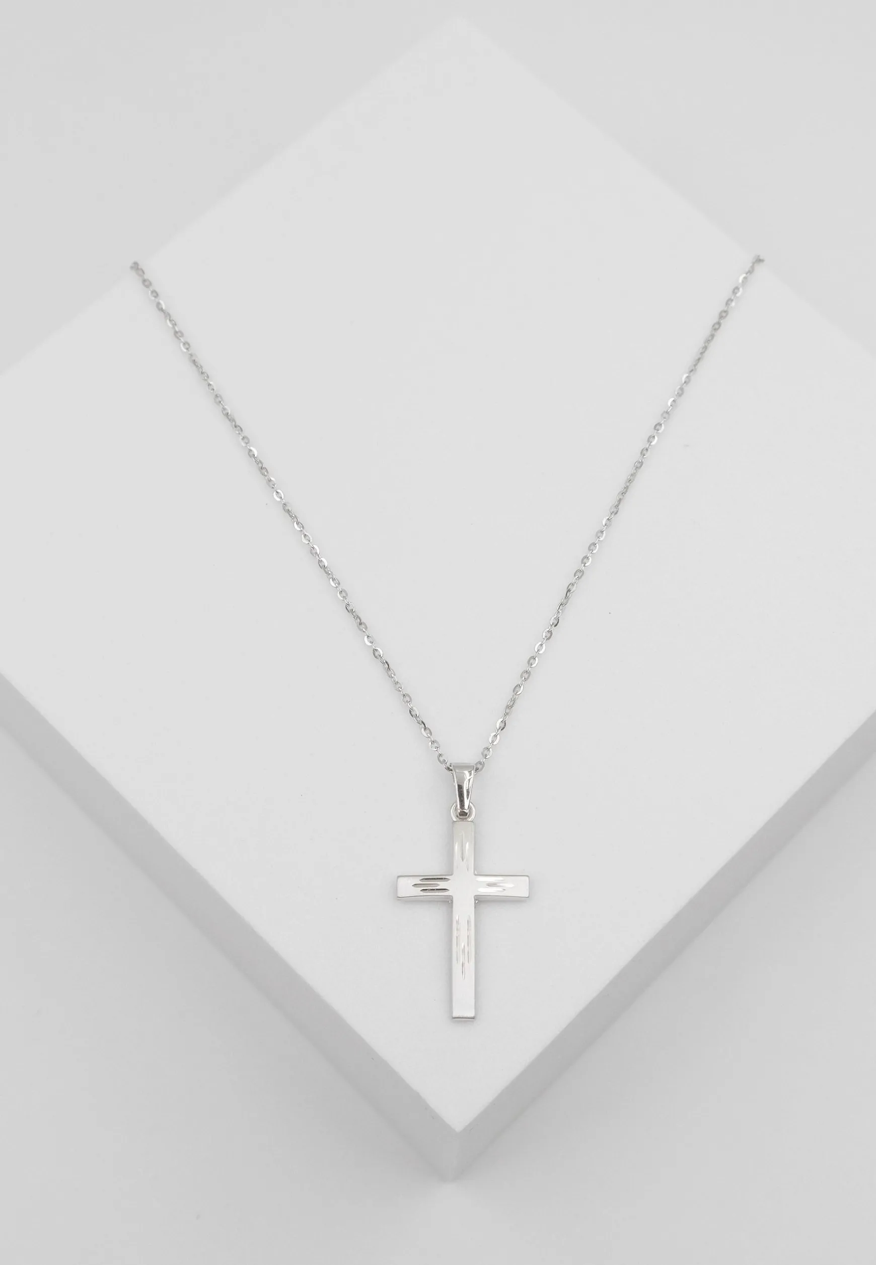 Anhänger Kreuz Weissgold 750, 28x14mm