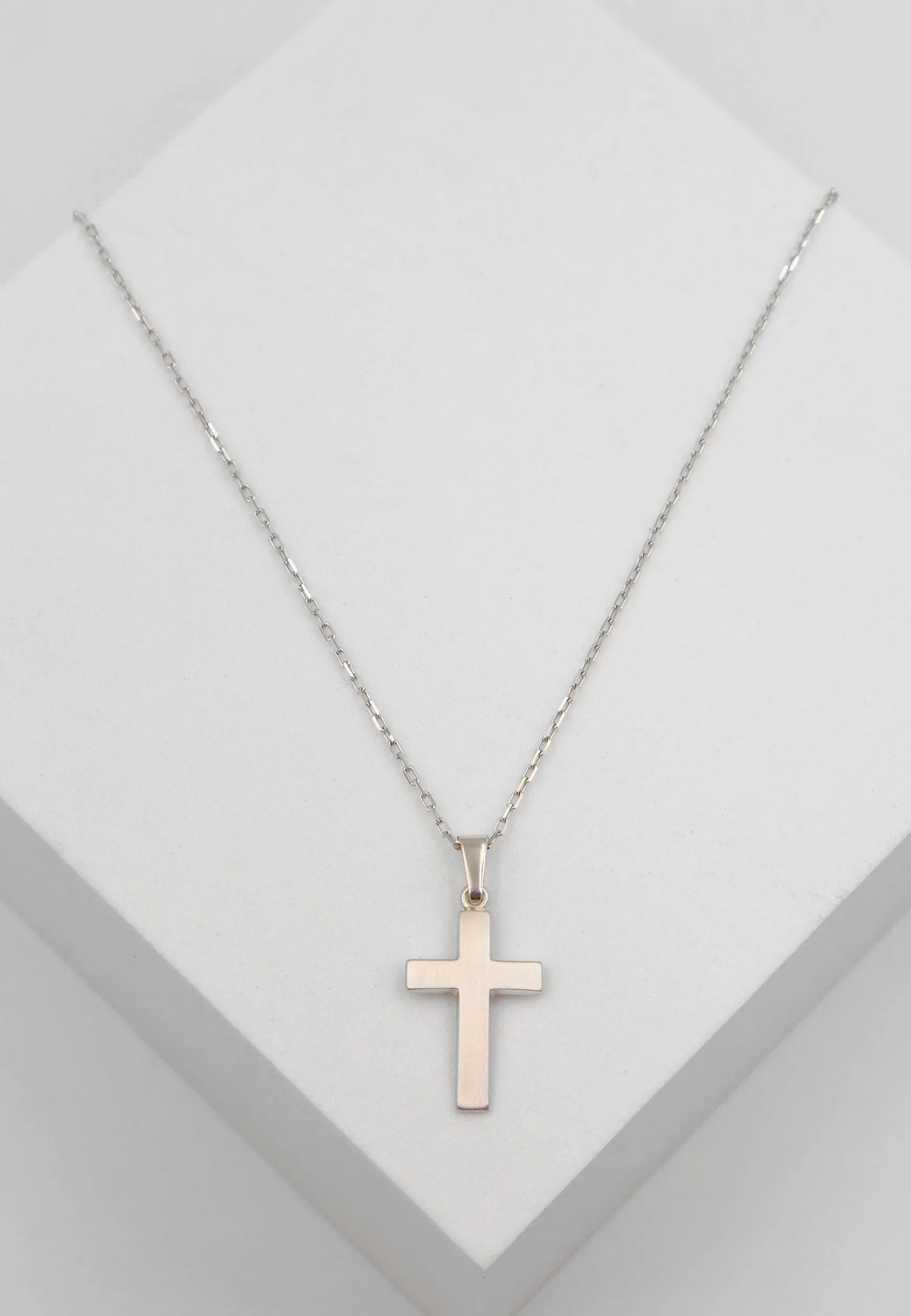 Anhänger Kreuz Weissgold 750, 25x12mm