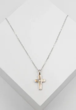 Anhänger Kreuz Weissgold 750 Diamant 0.025ct. 22x11mm