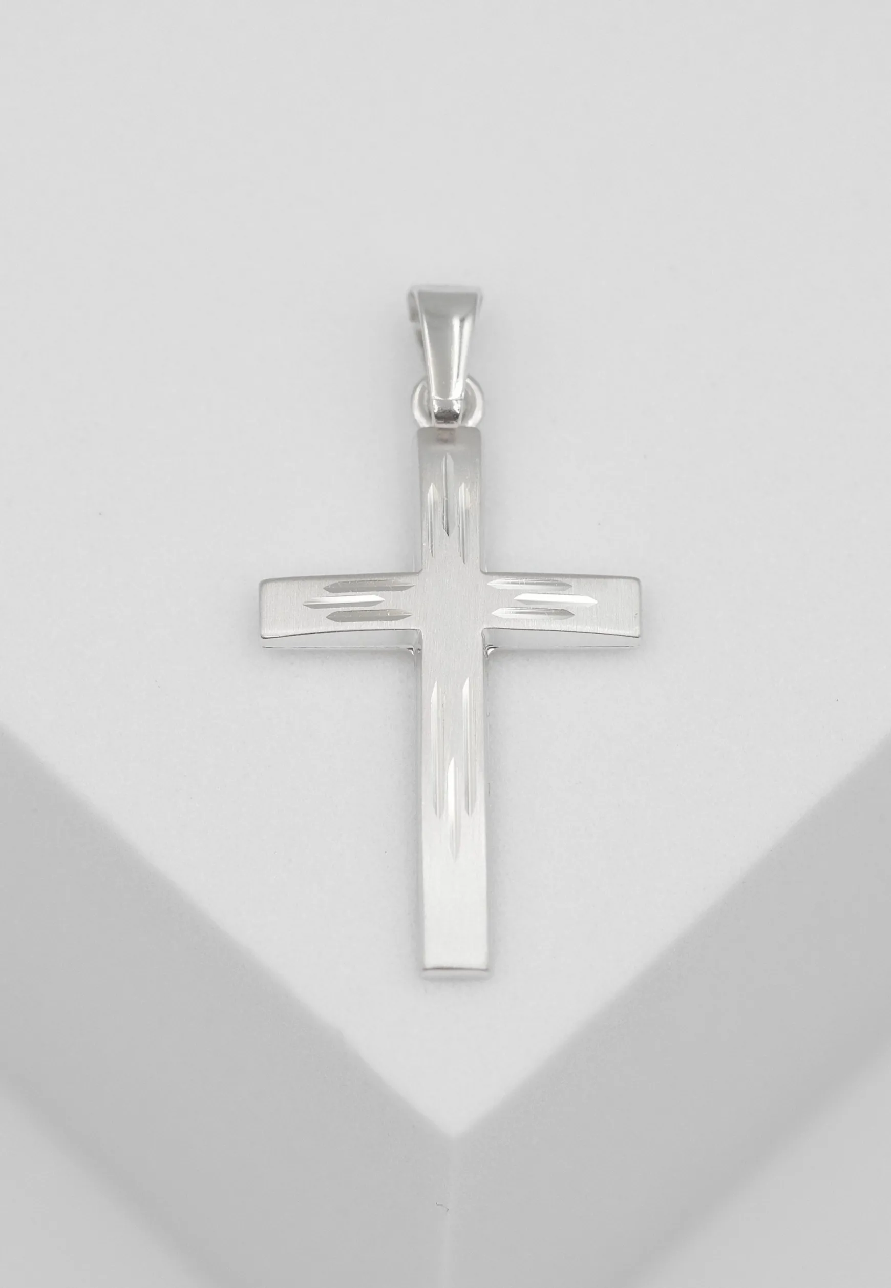 Anhänger Kreuz Weissgold 750, 28x14mm