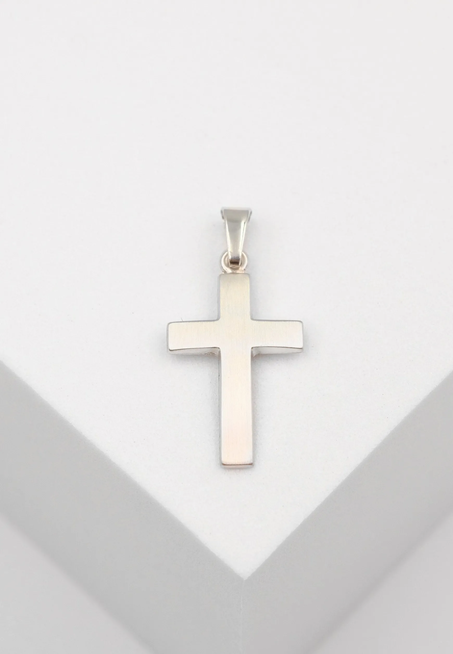 Anhänger Kreuz Weissgold 750, 25x12mm