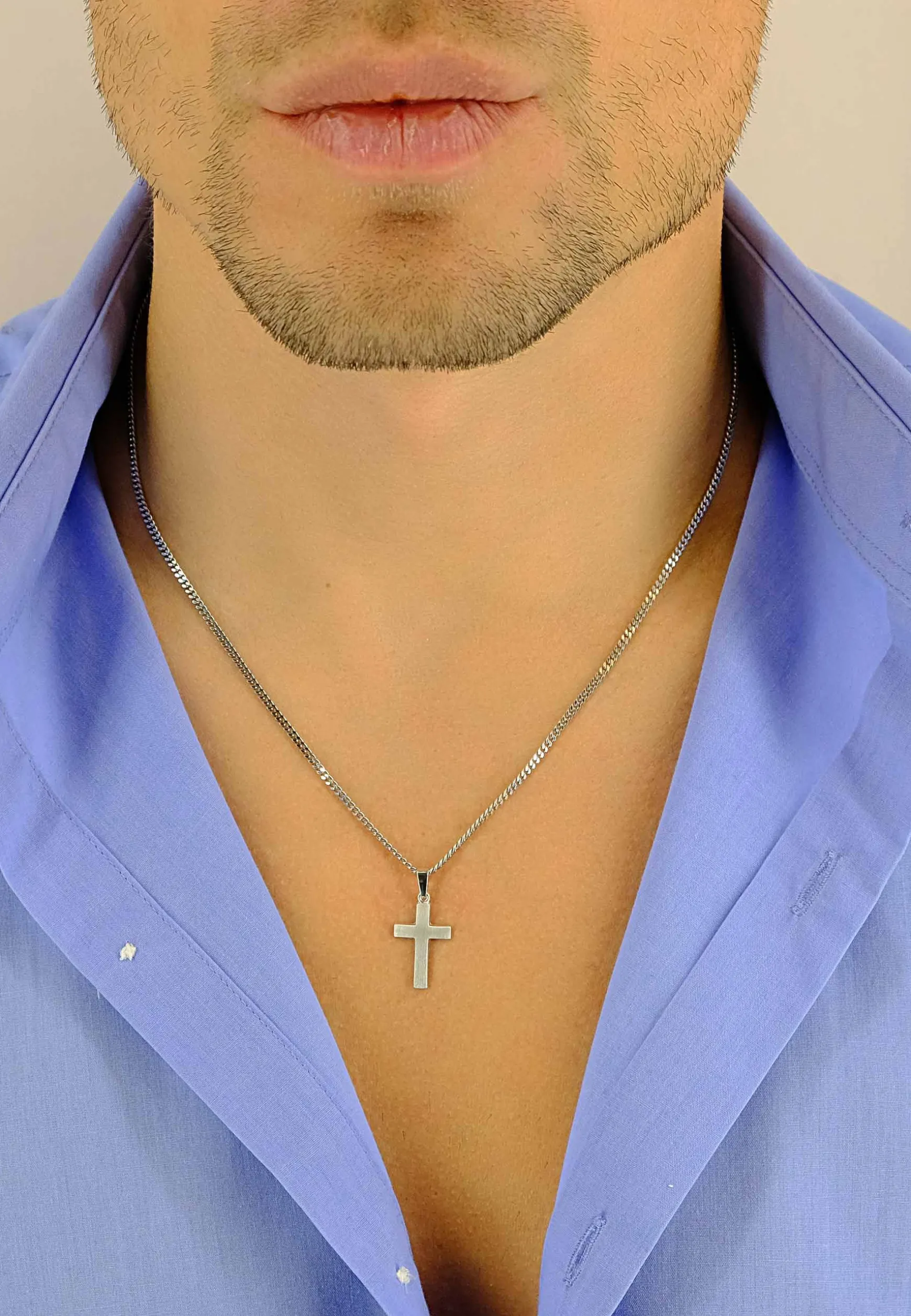 Anhänger Kreuz Weissgold 750, 25x12mm