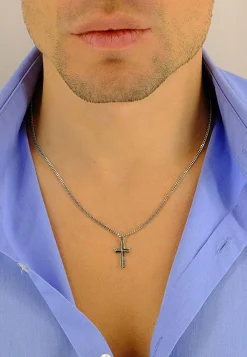 Anhänger Kreuz Weissgold 750, 25x11mm