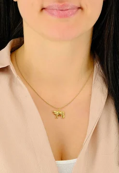 Anhänger Kuh Gelbgold 750, 18x18mm