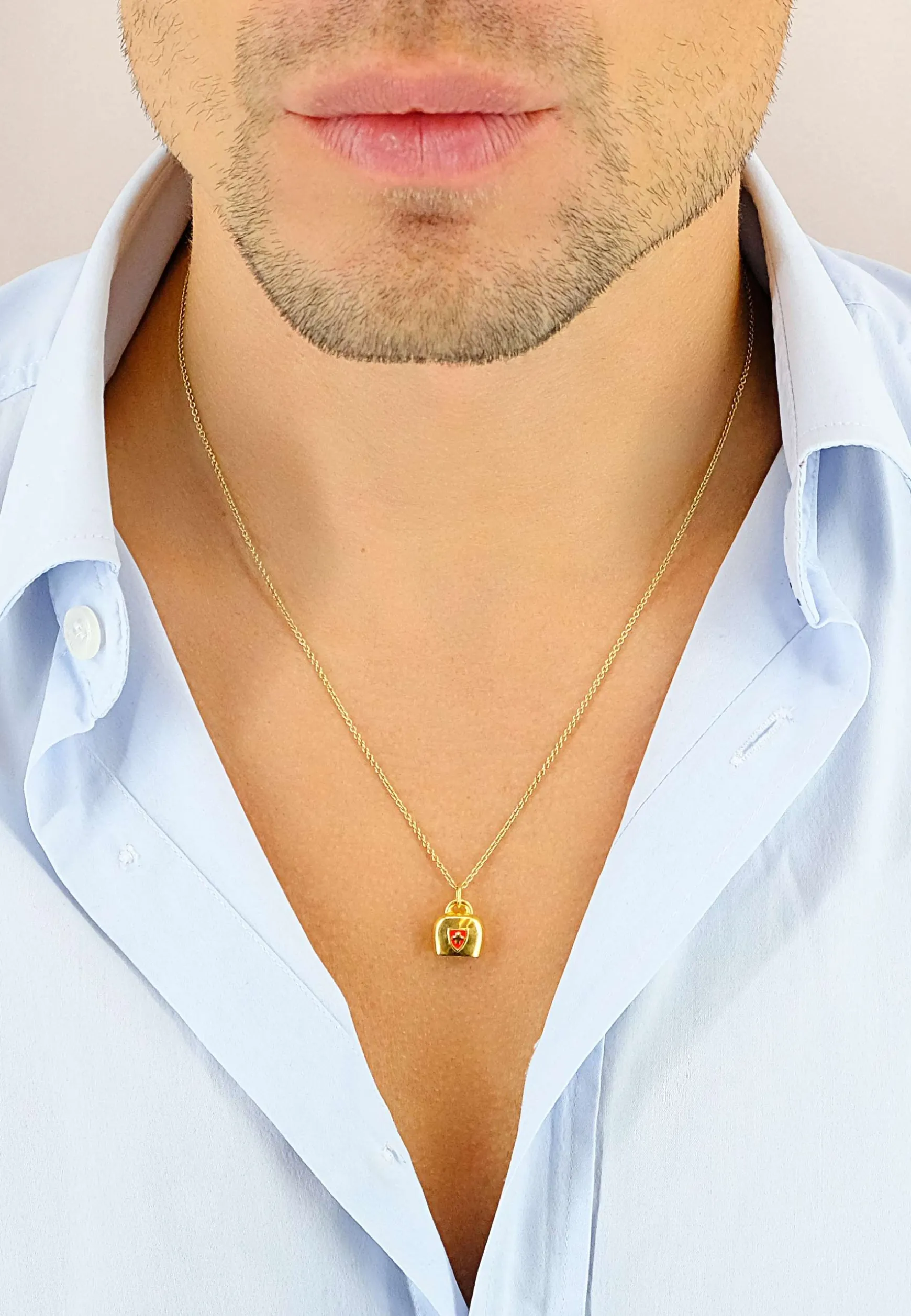 Anhänger Kuhglocke Gelbgold 750, 16x11mm