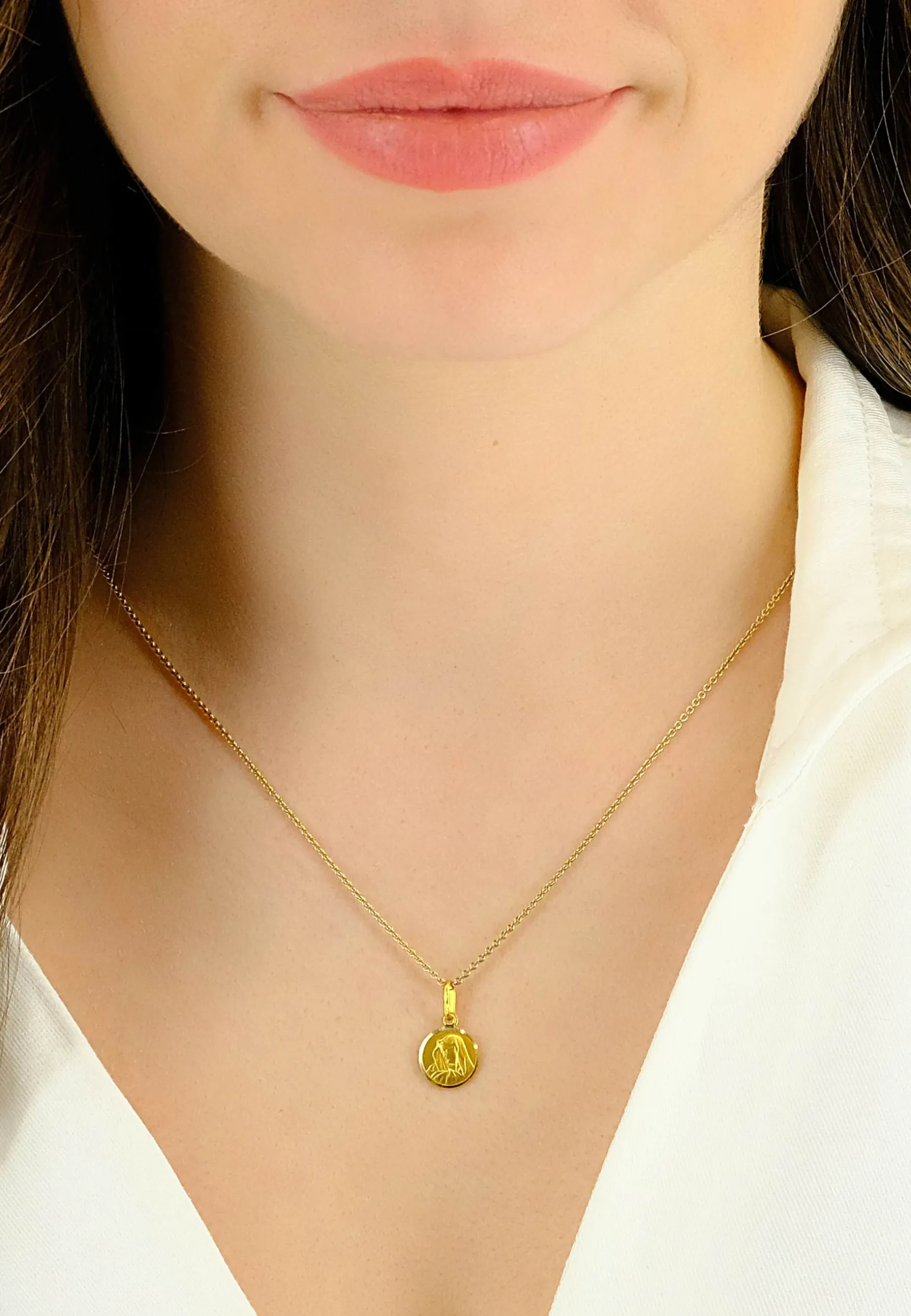 Anhänger Madonna Gelbgold 750, 18x10mm