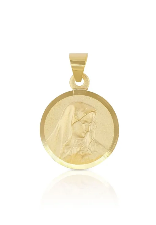 Anhänger Medaille Dolorosa Gelbgold 750, 12mm, 19x13mm