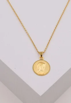 Anhänger Medaille Dolorosa Gelbgold 750, 12mm, 19x13mm