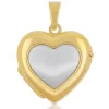 Anhänger Medaillon Bicolor Gelb-/Weissgold 750 Herz 23x18mm