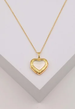 Anhänger Medaillon Bicolor Gelb-/Weissgold 750 Herz 23x18mm