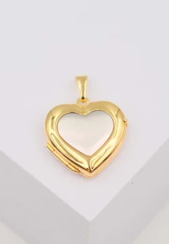 Anhänger Medaillon Bicolor Gelb-/Weissgold 750 Herz 23x18mm