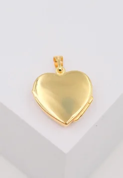 Anhänger Medaillon Bicolor Gelb-/Weissgold 750 Herz 23x18mm