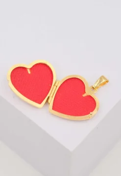 Anhänger Medaillon Bicolor Gelb-/Weissgold 750 Herz 23x18mm