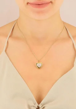 Anhänger Medaillon Bicolor Gelb-/Weissgold 750 Herz 23x18mm