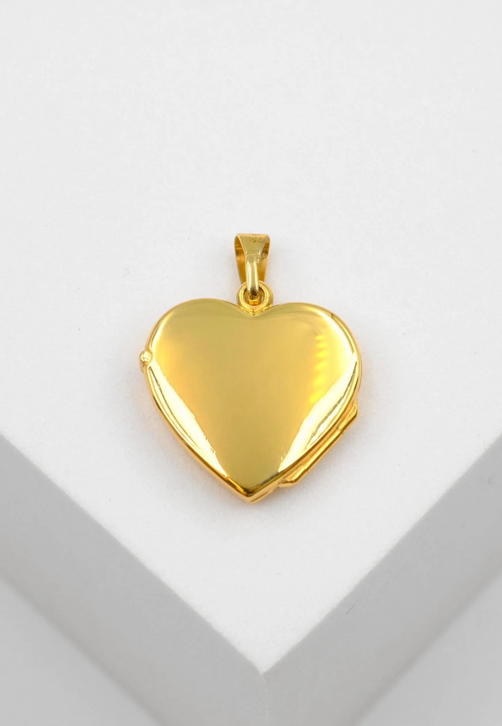 Anhänger Medaillon Herz Gelbgold 750, 22x17mm