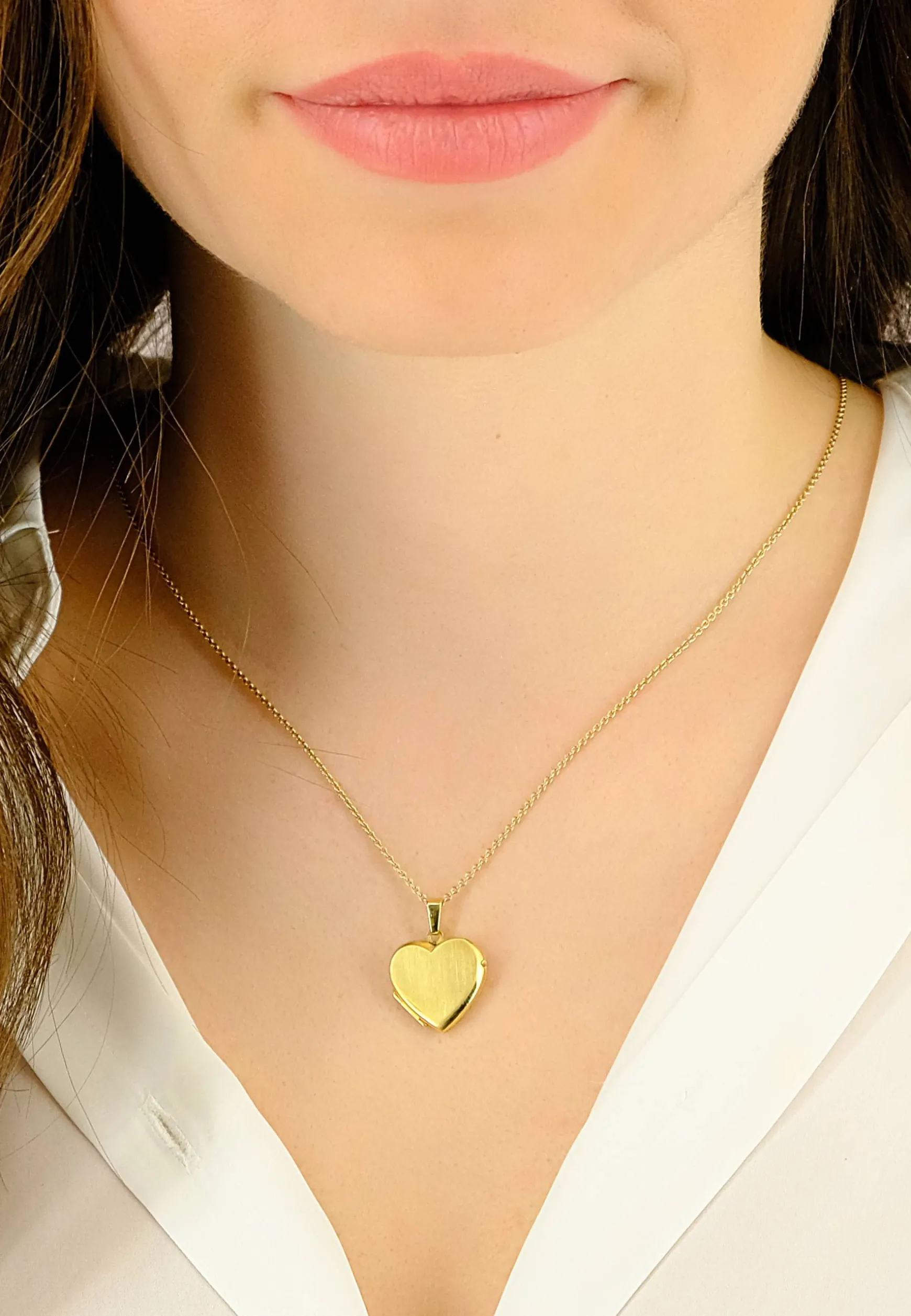 Anhänger Medaillon Herz Gelbgold 750, 22x17mm