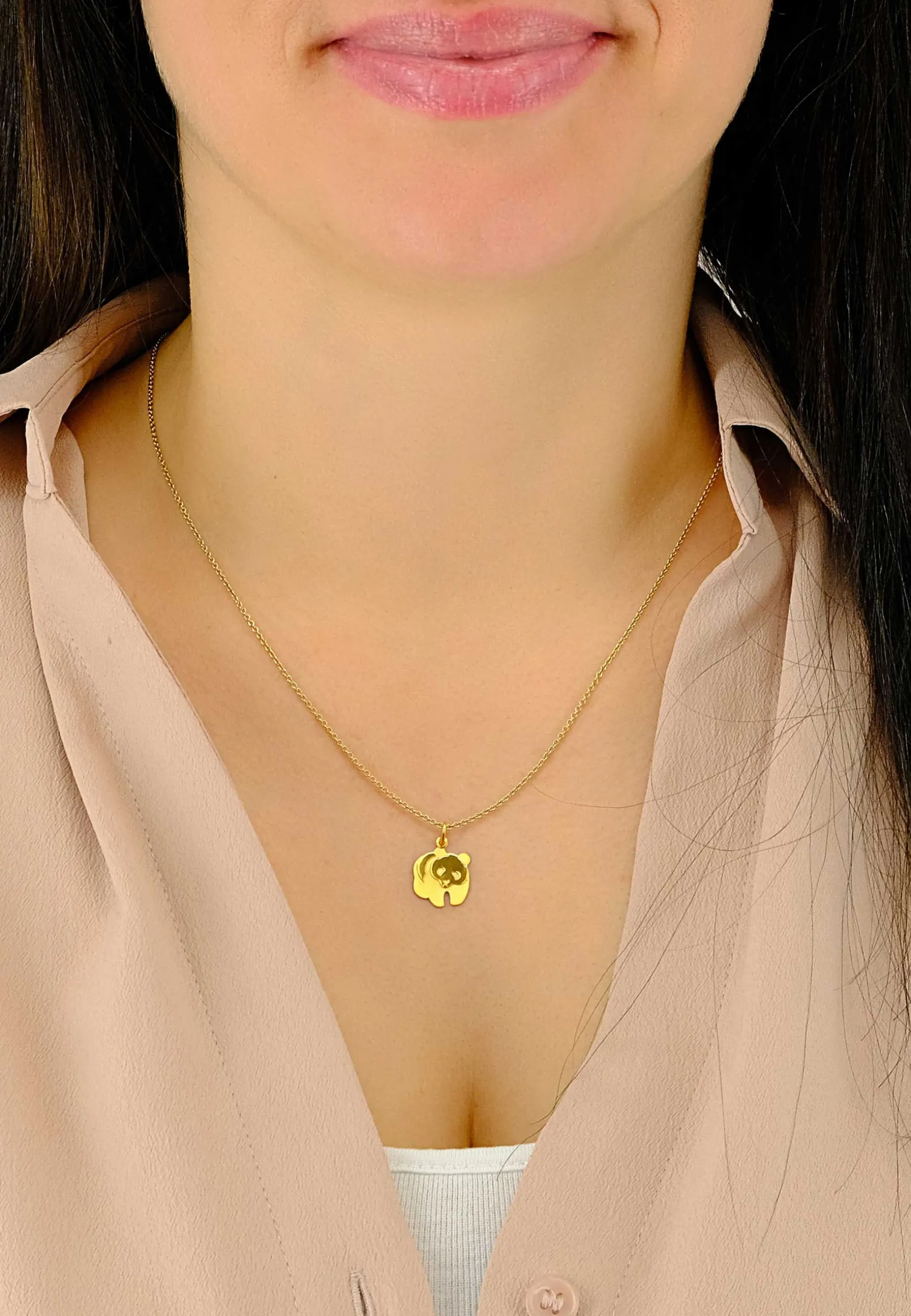 Anhänger Pandabär Gelbgold 750, 19 x 13mm