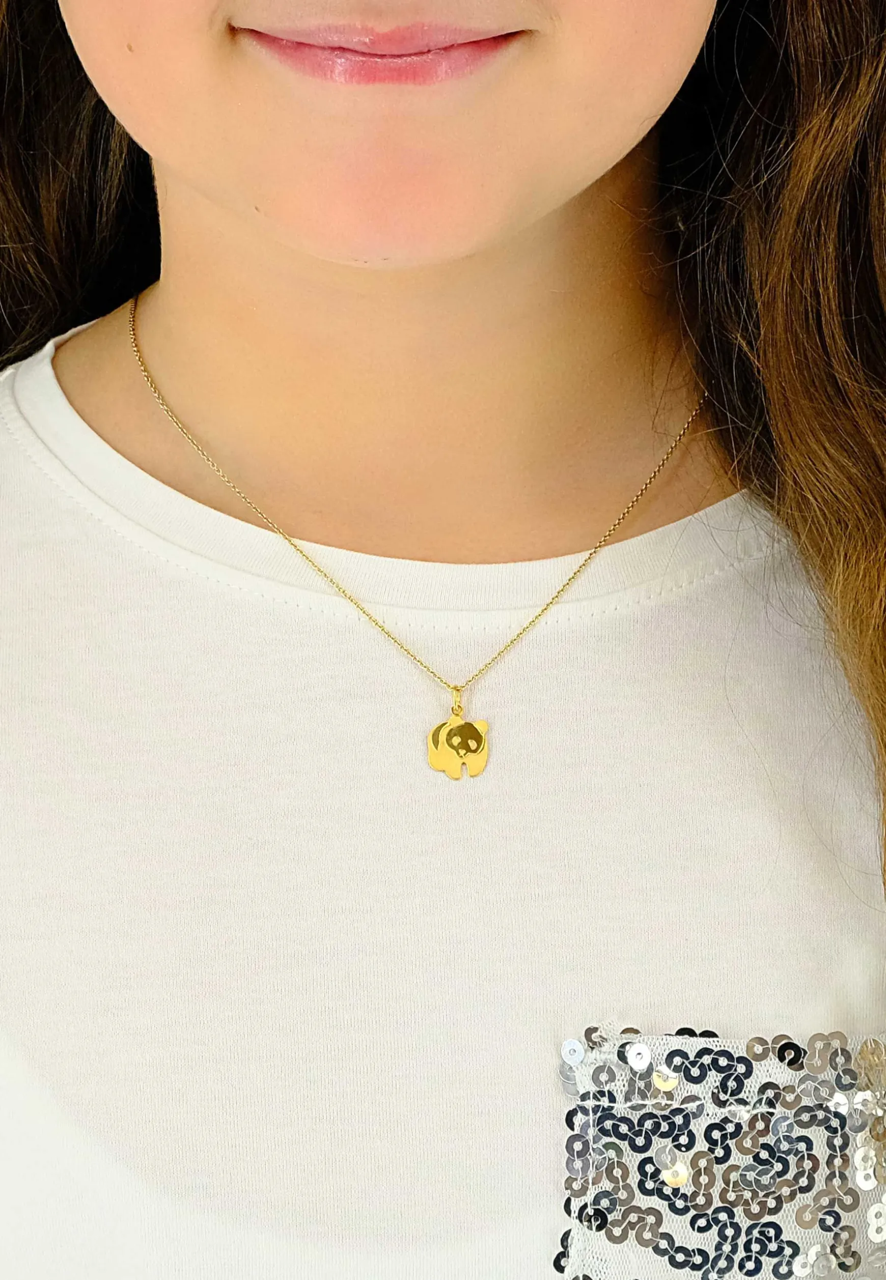 Anhänger Pandabär Gelbgold 750, 19 x 13mm