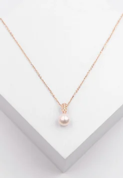 Anhänger Roségold 750 Akoya Perle 7.5-8mm Brillanten 0.06ct.