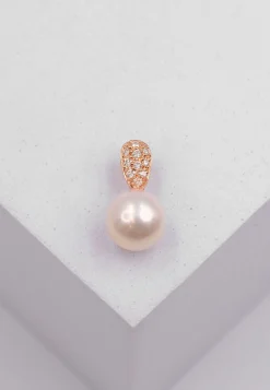 Anhänger Roségold 750 Akoya Perle 7.5-8mm Brillanten 0.06ct.
