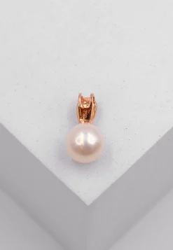 Anhänger Roségold 750 Akoya Perle 7.5-8mm Brillanten 0.06ct.