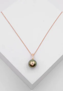 Anhänger Roségold 750 Tahiti Perle 10-11mm Brillant 0.08ct.