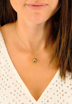 Anhänger Roségold 750 Tahiti Perle 10-11mm Brillant 0.08ct.