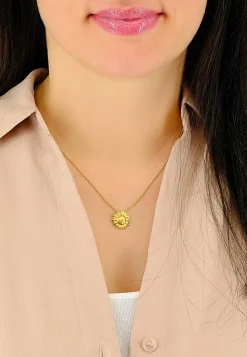 Anhänger Sonne Gelbgold 750, 16x16mm