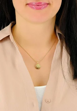 Anhänger Sonne Gelbgold 750, 22x16mm