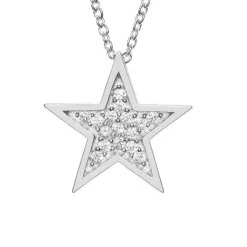 Anhänger Stern Silber 925 Zirkonia
