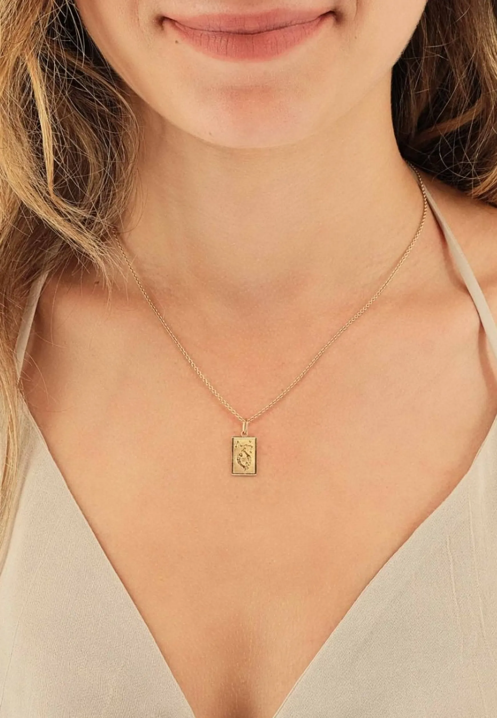 Anhänger Sternzeichen Fische Gelbgold 750, 20x9mm