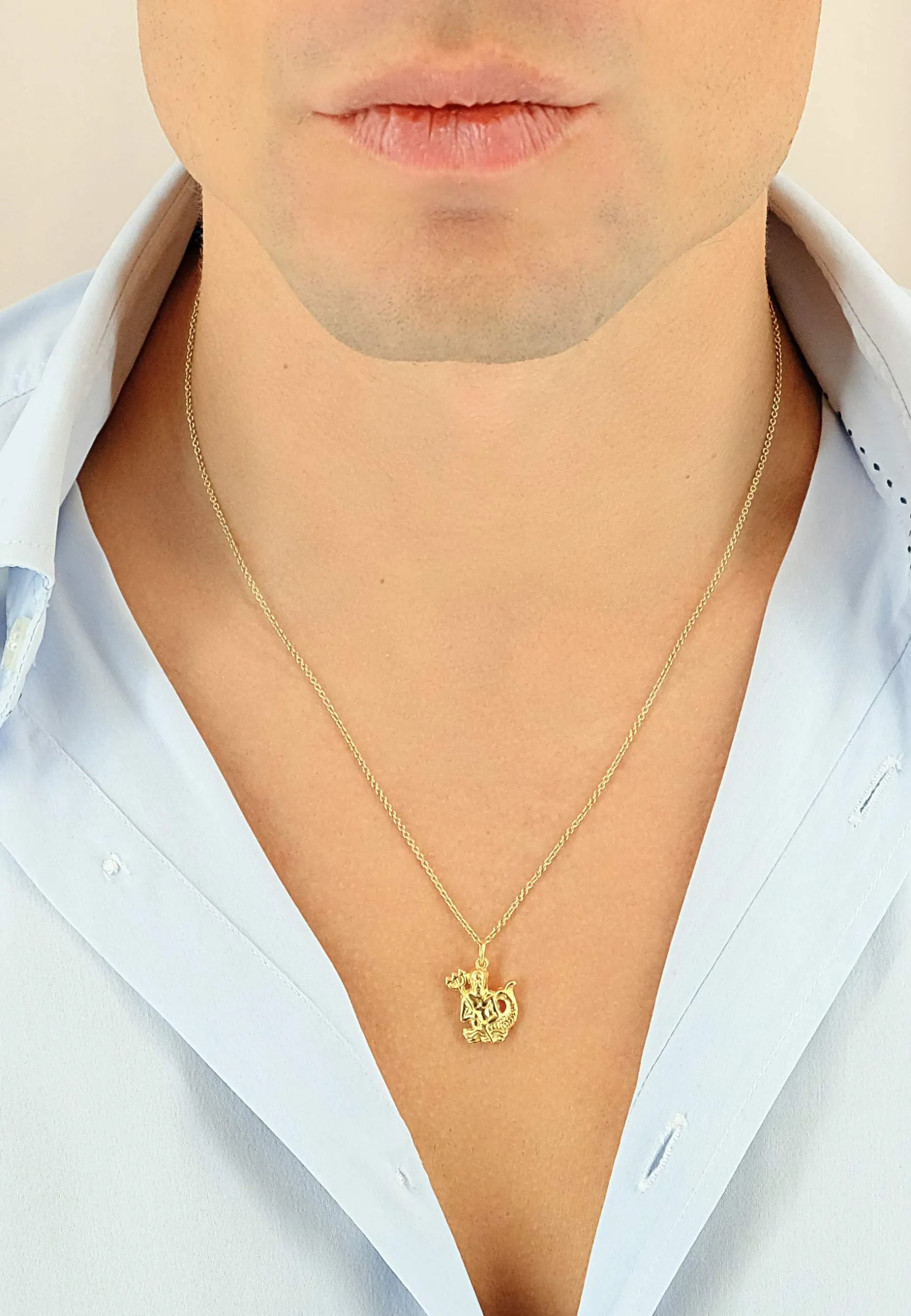 Anhänger Sternzeichen Wassermann Gelbgold 750, 21x14mm