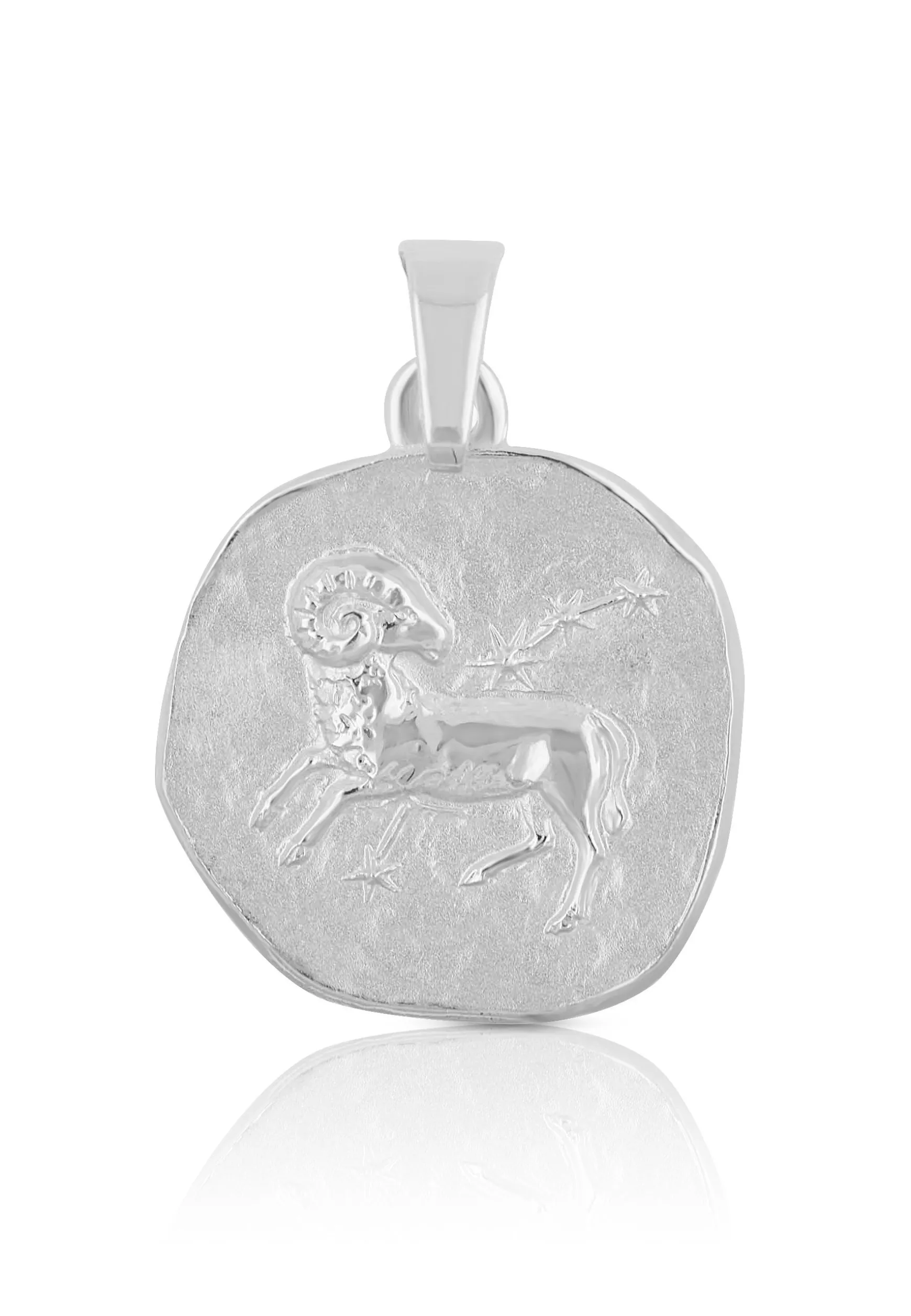 Anhänger Sternzeichen Widder Weissgold 750, 16x22mm