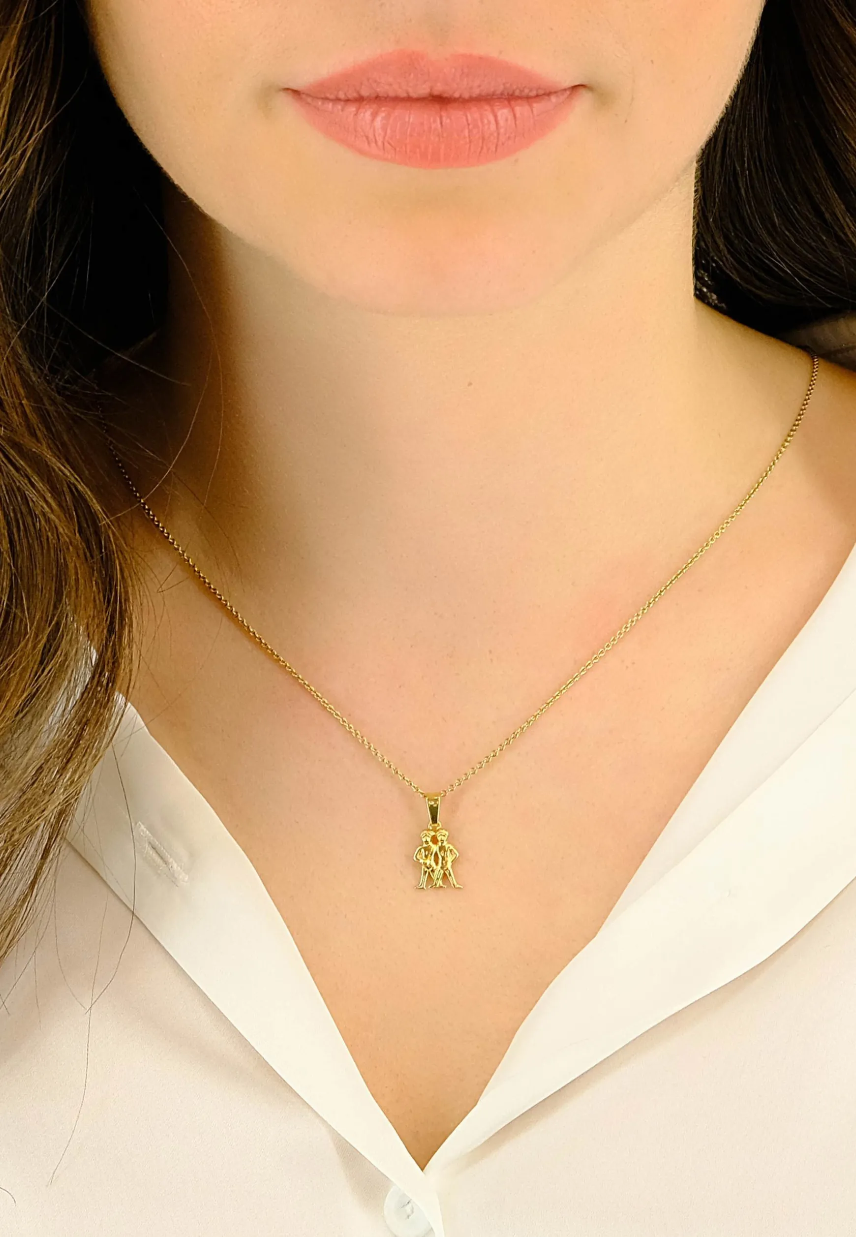 Anhänger Sternzeichen Zwillinge Gelbgold 750, 17x9mm