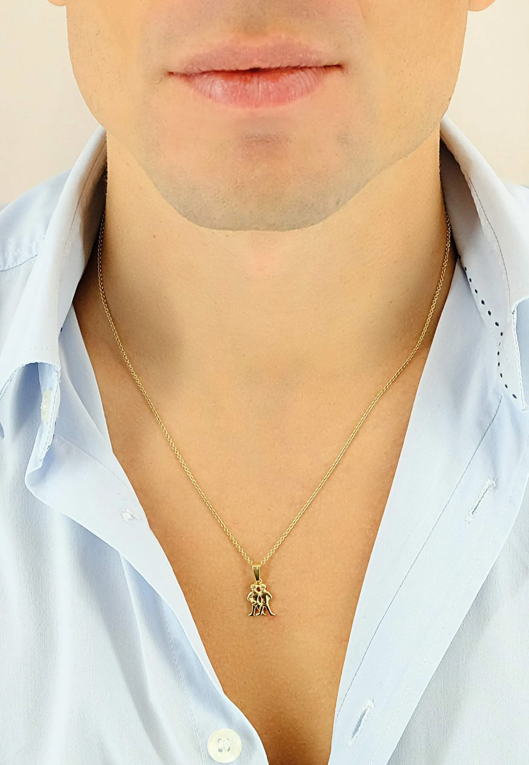 Anhänger Sternzeichen Zwillinge Gelbgold 750, 17x9mm