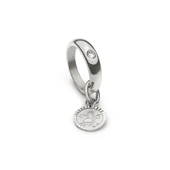 Anhänger Taufring Weissgold 750 Brillant 0.03ct.